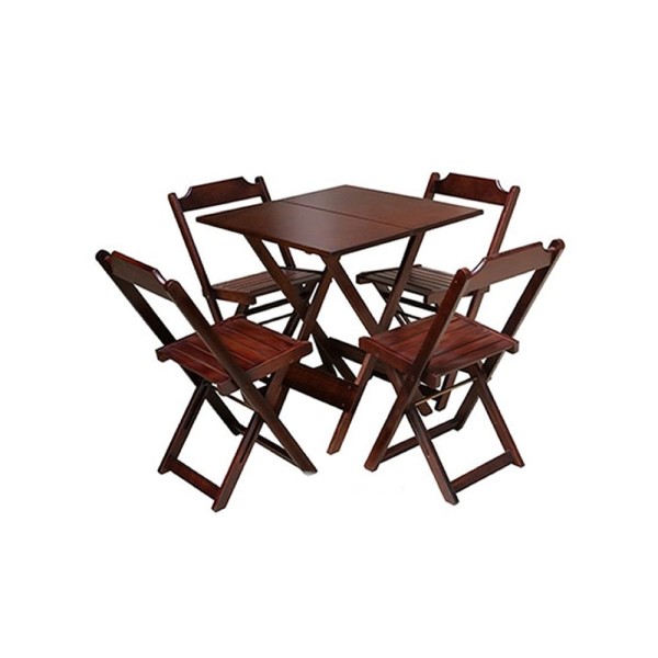 Conjunto de Madeira 70x70 com 4 Cadeiras 