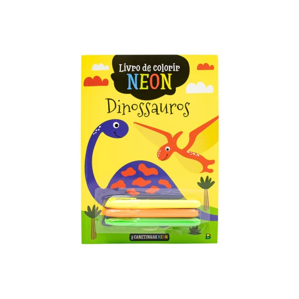 Livro de Colorir Neon Dinossauros